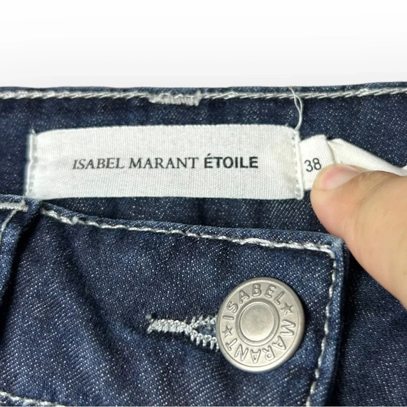 Isabel Marant Étoile Dark Blue Windowpane Diamond Jeans 38 - Picture 7 of 8